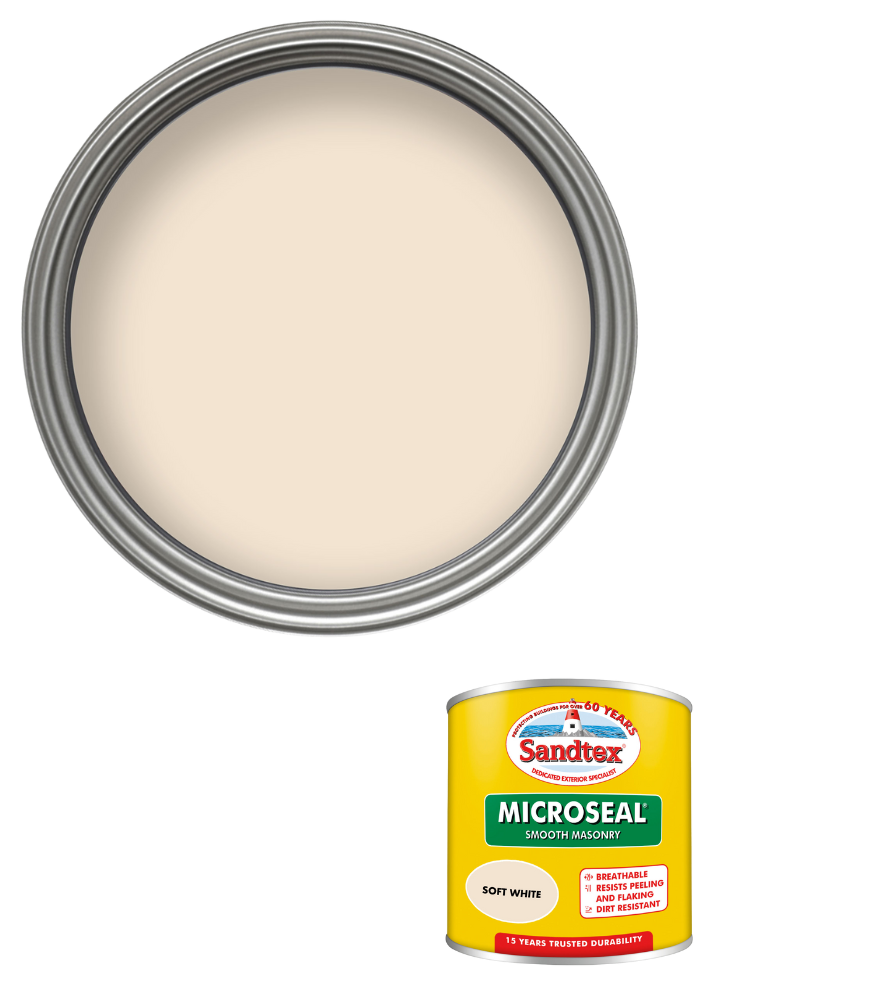Sandtex 15 Year Microseal Smooth Masonry - Soft White - 150ml