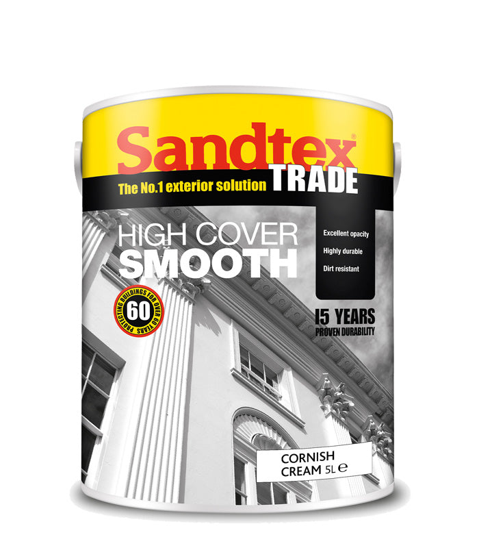 Sandtex Trade High Cover Smooth Masonry - All Colours - 5 Litres