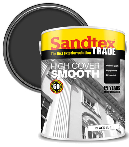Sandtex Trade High Cover Smooth Masonry - Black - 5L
