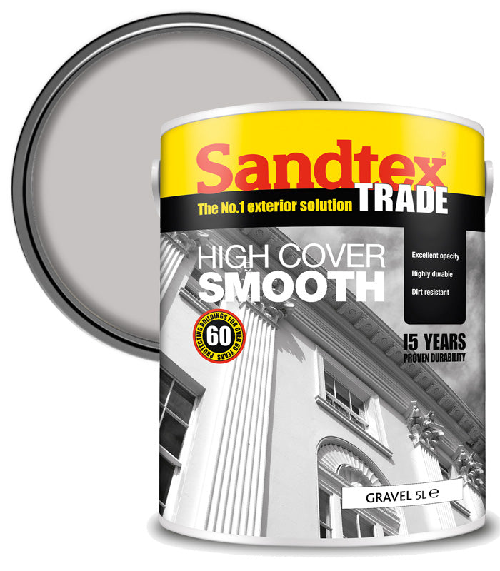 Sandtex Trade High Cover Smooth Masonry - Gravel - 5L