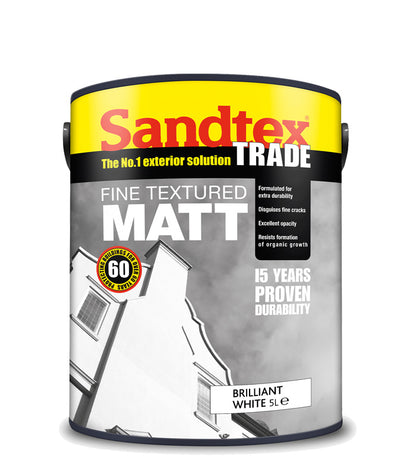 Sandtex Trade Fine Textured Matt Masonry Paint - 5 Litre