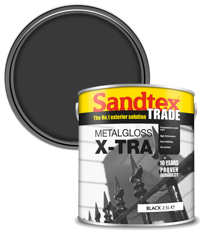 Sandtex Trade Metal Gloss X-tra - Black - 2.5L