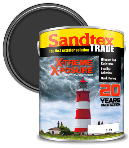 Sandtex Trade Xtreme Xposure Smooth Masonry - Black - 5L