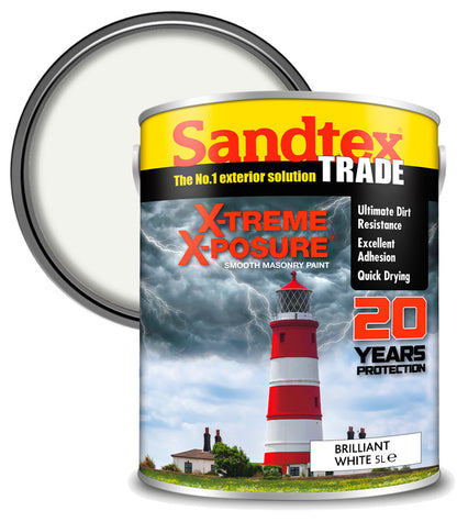 Sandtex Trade Xtreme Xposure Smooth Masonry - Brilliant White - 5L