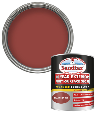 Sandtex 10 Year Exterior Multi Surface Gloss - Pillar Box Red - 750ml