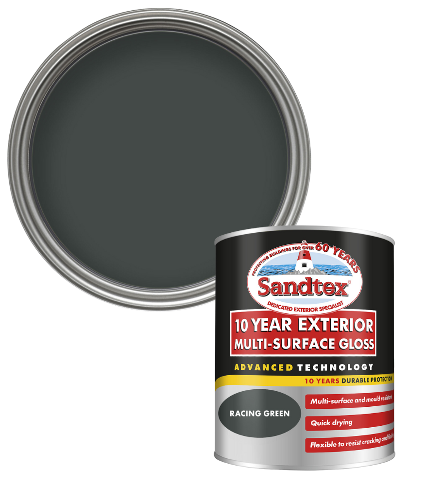 Sandtex 10 Year Exterior Multi Surface Gloss - Racing Green - 750ml