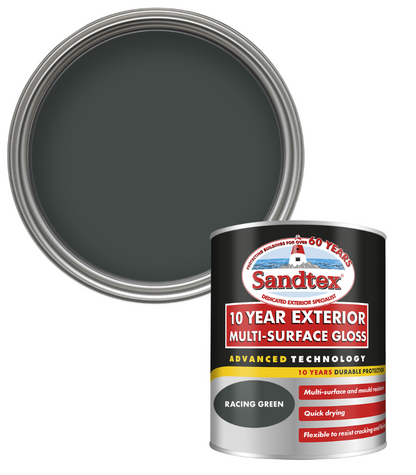 Sandtex 10 Year Exterior Multi Surface Gloss - Racing Green - 750ml