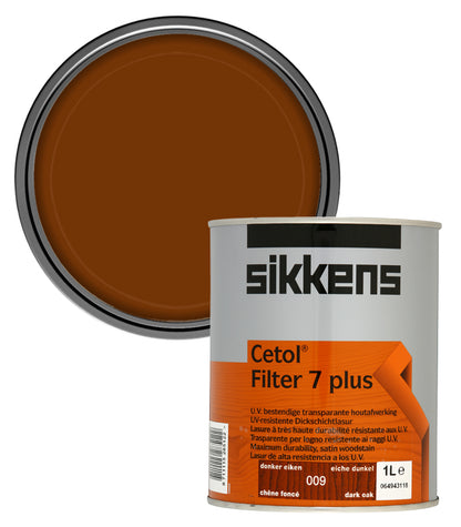 Sikkens Cetol Filter 7 Plus Woodstain Paint - 1 Litre - Dark Oak (009)