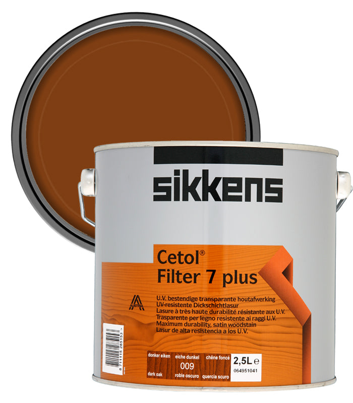 Sikkens Cetol Filter 7 Plus Woodstain Paint - 2.5 Litre - Dark Oak (009)