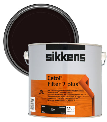Sikkens Cetol Filter 7 Plus Woodstain Paint - 2.5 Litre - Ebony (020)
