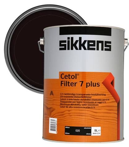Sikkens Cetol Filter 7 Plus Woodstain Paint - 5 Litre - Ebony (020)
