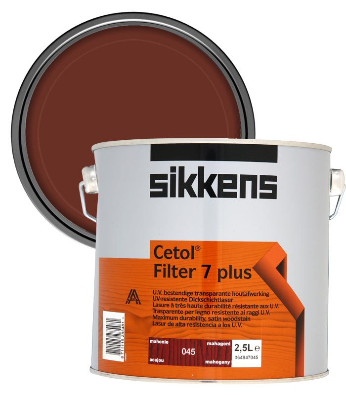 Sikkens Cetol Filter 7 Plus Woodstain Paint - 2.5 Litre - Mahogany (045)