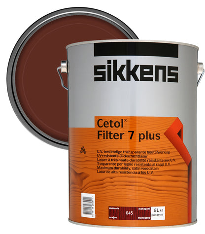 Sikkens Cetol Filter 7 Plus Woodstain Paint - 5 Litre - Mahogany (045)