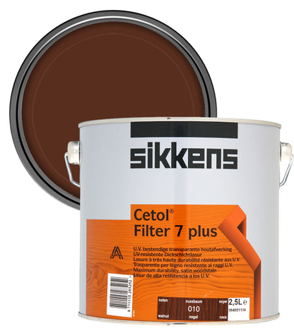 Sikkens Cetol Filter 7 Plus Woodstain Paint - 2.5 Litre - Walnut (010)