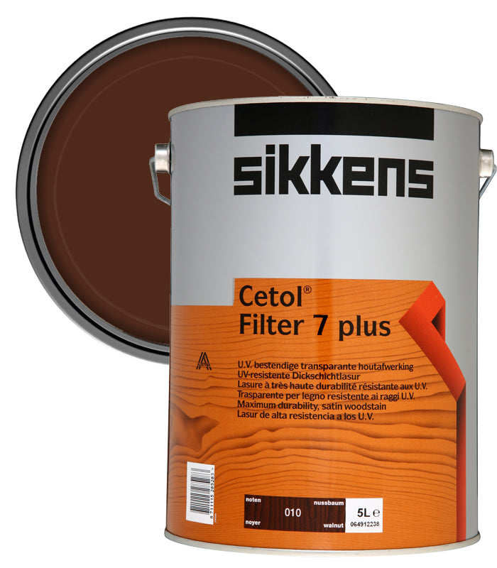 Sikkens Cetol Filter 7 Plus Woodstain Paint - 5 Litre - Walnut (010)