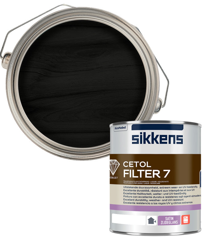 Sikkens Cetol Filter 7 Plus Woodstain Paint - 1 Litre - Ebony (020)