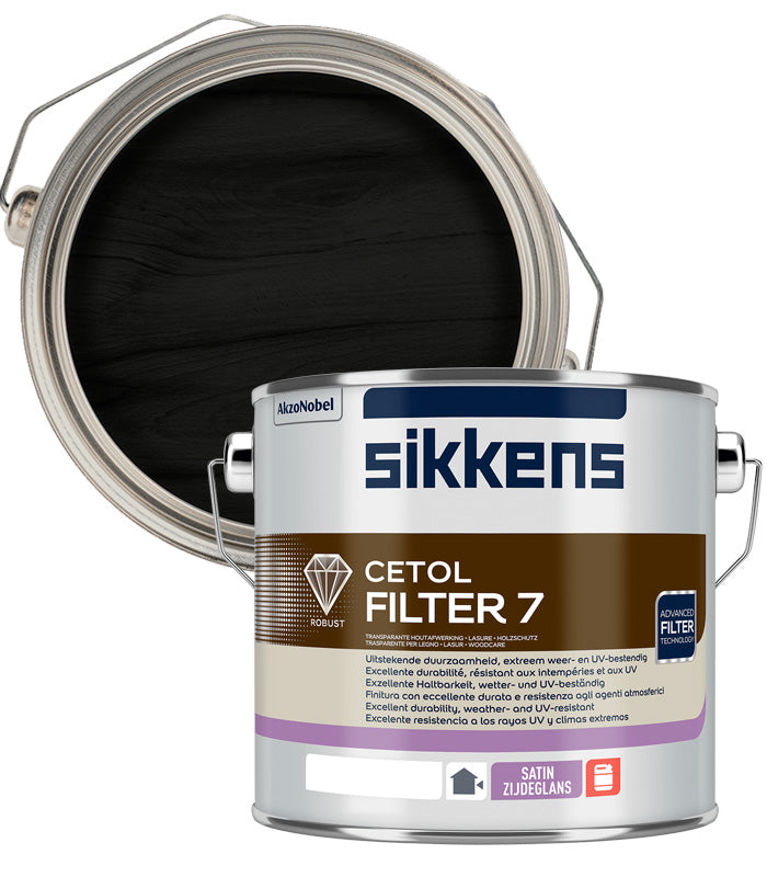 Sikkens Cetol Filter 7 Plus Woodstain Paint - 2.5 Litre - Ebony (020)