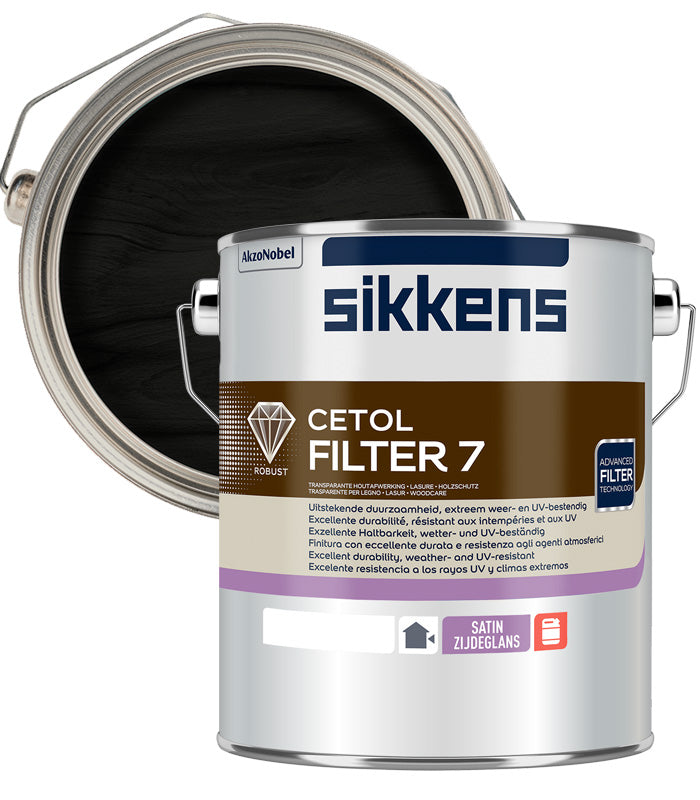 Sikkens Cetol Filter 7 Plus Woodstain Paint - 5 Litre - Ebony (020)