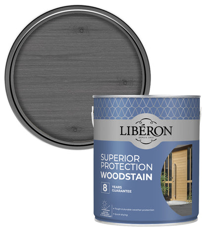 Liberon High Protection Woodstain - Satin - Charcoal - 2.5L