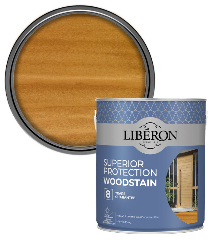 Liberon High Protection Woodstain - Satin - Medium Oak - 2.5L