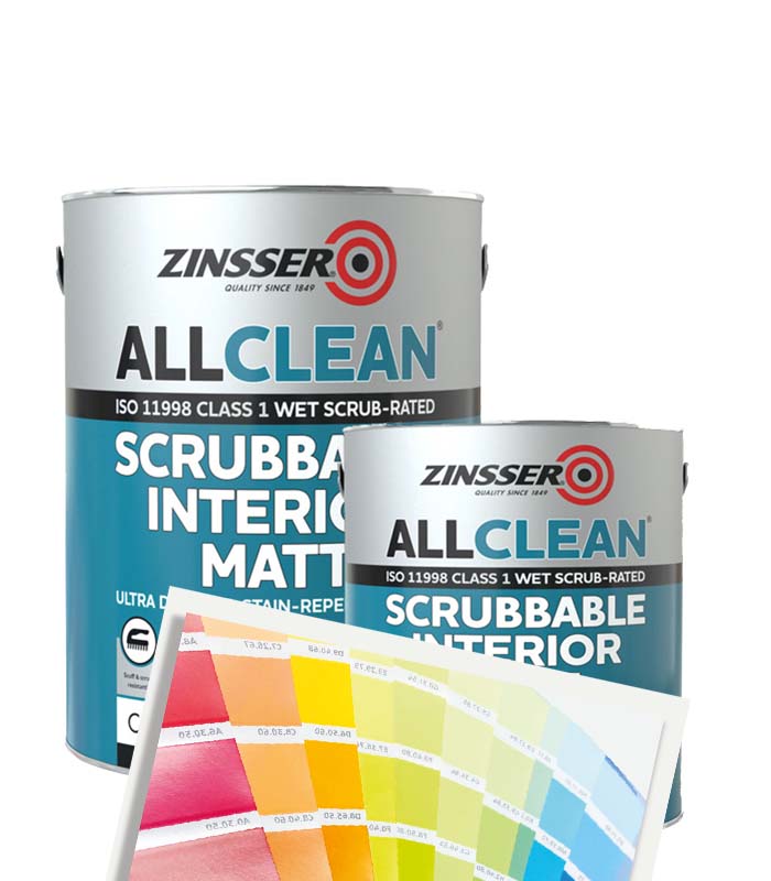 Zinsser Allclean Scrubbable Interior Matt Paint- Tinted Colour Match