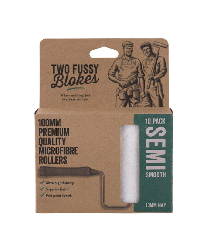 Two Fussy Blokes Semi Smooth Roller Refill Sleeves 4" (100mm) - 10 Pack