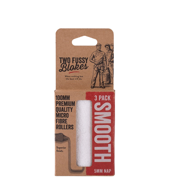 Two Fussy Blokes Smooth Roller Refill Sleeves 4" (100mm) - 3 Pack