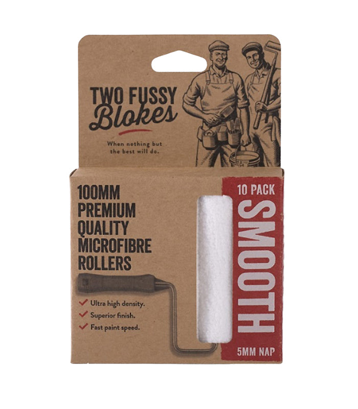 Two Fussy Blokes Smooth Roller Refill Sleeves 4" (100mm) - 10 Pack