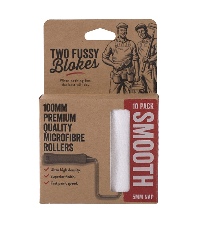 Two Fussy Blokes Smooth Roller Sleeves - 4 Inch - 10 Pack