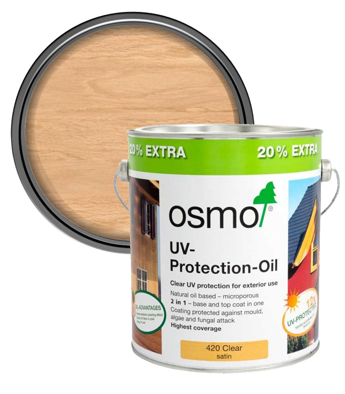 Osmo UV Protection Oil Extra - Clear - Satin 2.5L + 20% EXTRA FREE
