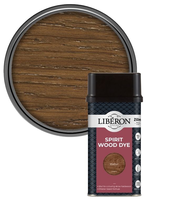 Liberon Spirit Traditional Hardwood Furniture Wood Dye - Walnut - 250ml