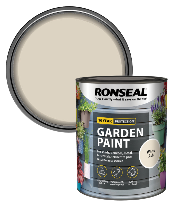 Ronseal Garden Paint - White Ash - 750ml