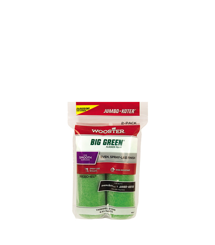 Wooster Jumbo Koter Big Green 4.5" Mini Roller Sleeves Smooth - Twin Pack