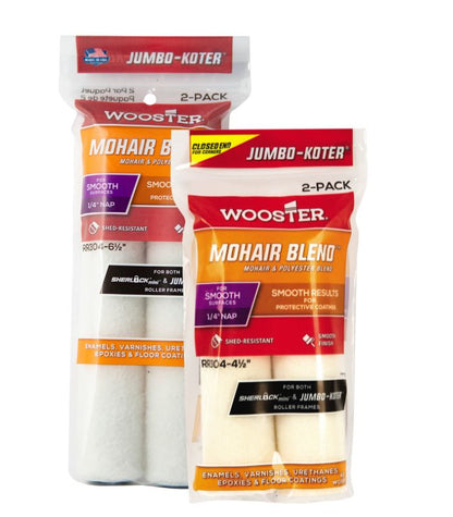 Wooster Jumbo Koter Mohair Mini Roller Sleeves 1/4" Nap Very Smooth - Twin Pack
