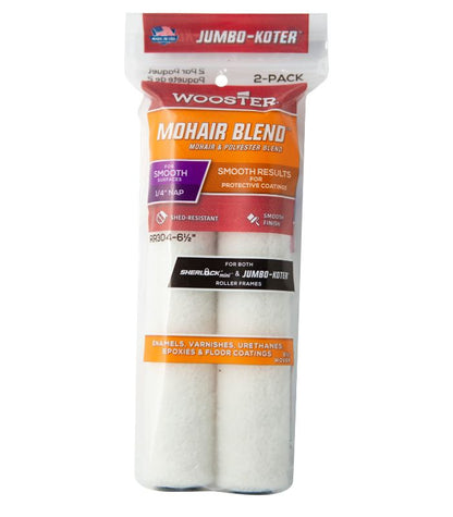 Wooster Jumbo Koter Mohair 6.5" Mini Roller Sleeves 1/4" Nap Very Smooth - Twin Pack