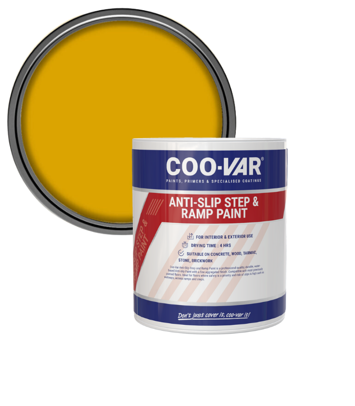 CooVar Anti Slip Step and Ramp Paint - Yellow - 1 Litre