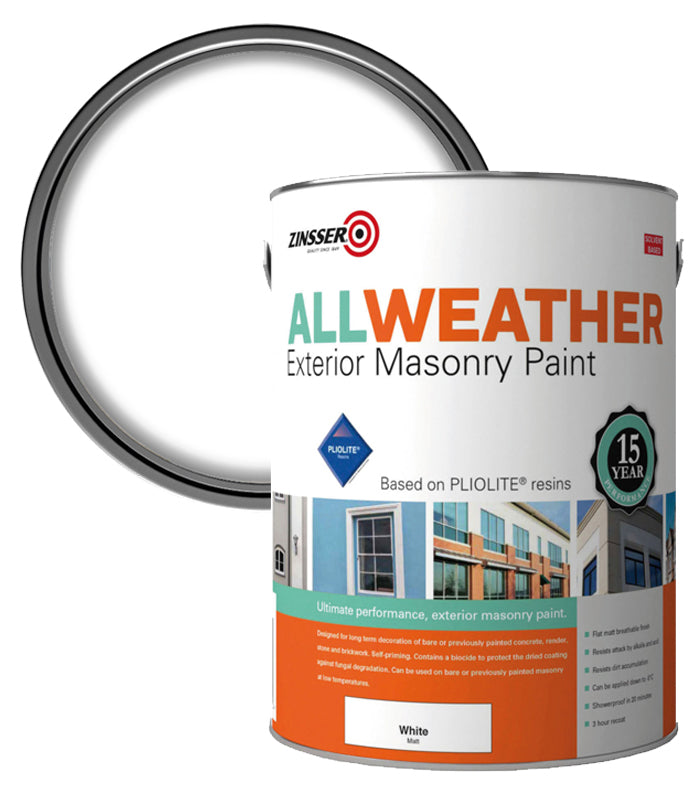 Zinsser All Weather Masonry - White - 5 Litre