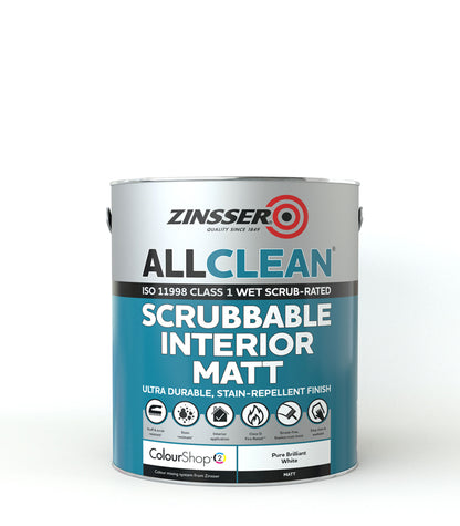 Zinsser Scrubbable Interior Matt All Clean - White - 2.5 Litre