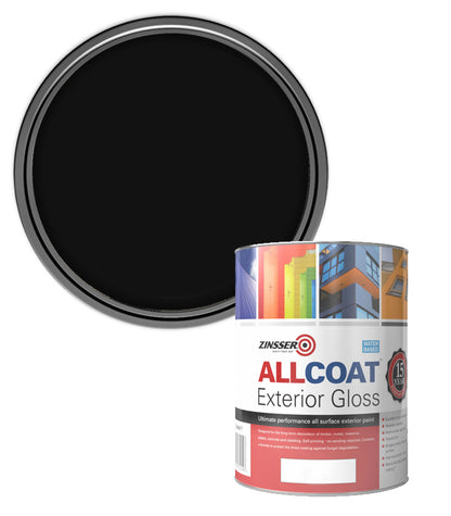 Zinsser AllCoat (Water Based) Exterior Gloss - 1 Litre - Black