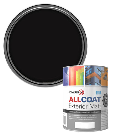 Zinsser AllCoat (Water Based) Exterior Matt - 1 Litre - Black