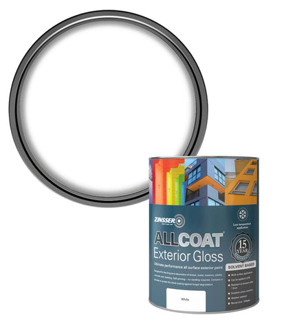 Zinsser AllCoat (Solvent Based) Exterior Gloss - 1 Litre - White