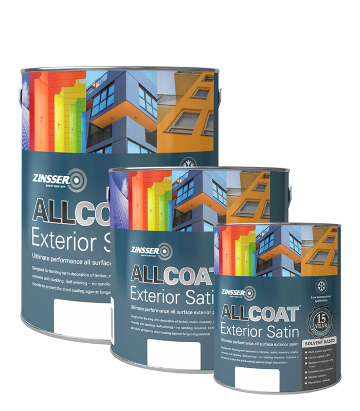 Zinsser AllCoat (Solvent Based) Exterior Satin - All Colours - All Sizes