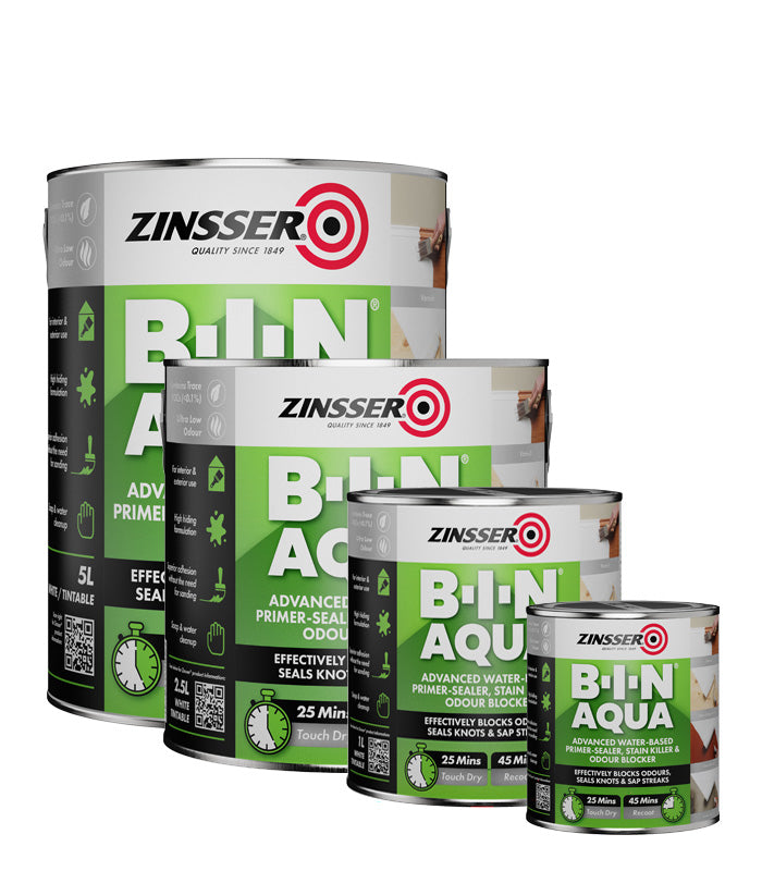 Zinsser B-I-N Aqua Primer, Sealer, Stain Killer & Odour Blocker - White