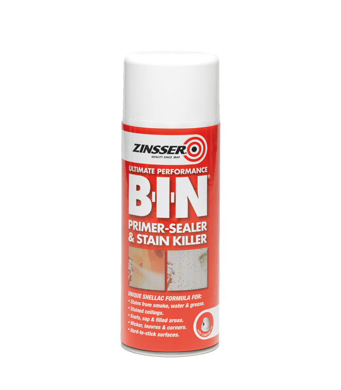 Zinsser BIN Primer Sealer - Stain Killer Paint - Aerosol - 400ml