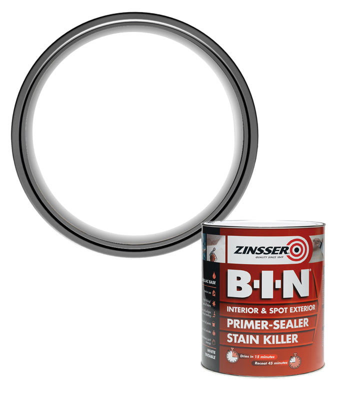 Zinsser BIN Primer Sealer - Stain Killer Paint - White - 500ml