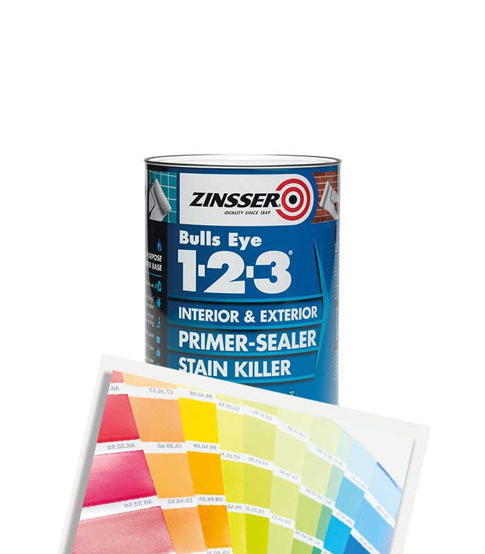 Zinsser Bulls Eye 1-2-3 - 1 Litre - Tinted Mixed Colour