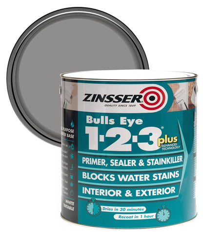 Zinsser Bulls Eye 1-2-3 Plus - Grey - 2.5L