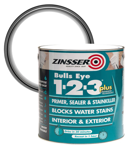 Zinsser Bulls Eye 1-2-3 Plus - White - 2.5L
