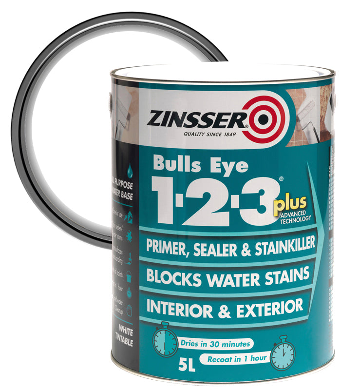 Zinsser Bulls Eye 1-2-3 Plus - White - 5L