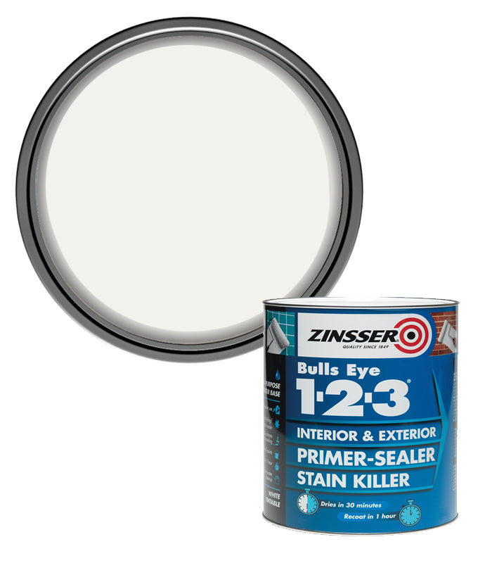 Zinsser Bulls Eye 1-2-3 - Primer-sealer - Stain Killer - 500ml - White